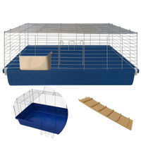 Produktbild von Breker Kleintierkäfig aus Metall für Meerschweinchen und Kaninchen 120 cm Blau