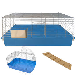 Breker Kleintierkäfig aus Metall für Meerschweinchen und Kaninchen in Blau – Bild 1 von 5
