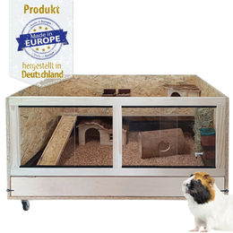 Breker Kleintierstall Meerschweinchenstall aus Holz mit Plexiglasfront als Starterset 120x100 cm – Bild 1 von 7