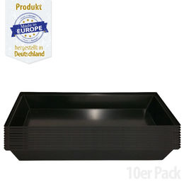Breker Kotwanne aus Kunststoff für Hühnerställe Schwarz 100 x 50 cm 50 l 10er Pack – Bild 1 von 8