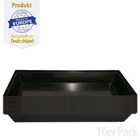 Produktbild von Breker Kotwanne aus Kunststoff für Hühnerställe Schwarz 100 x 50 cm 50 l 10er Pack