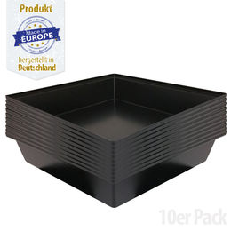 Breker Kotwanne aus Kunststoff für Hühnerställe Schwarz 70 x 70 cm 49 l 10er Pack – Bild 1 von 8
