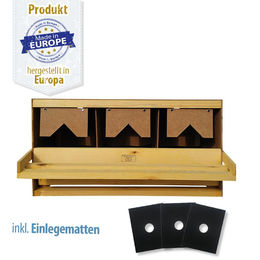 Breker Legenest Abrollnest aus Holz für Hühner und Wachteln 3 Abteilungen Natur – Bild 1 von 8