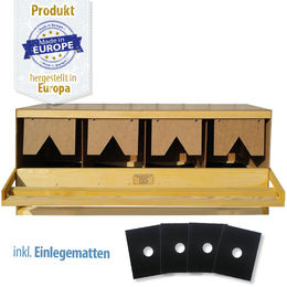 Breker Legenest Abrollnest aus Holz für Hühner und Wachteln mit 4 Abteilungen in Natur – Bild 1 von 8