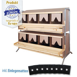 Produktbild von Breker Legenest Abrollnest aus Holz mit 8 Abteilungen und Ständerwerk für Hühner