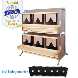 Produktbild von Breker Legenest Abrollnest aus Holz mit Ständerwerk für Hühner 6 Abteilungen Natur