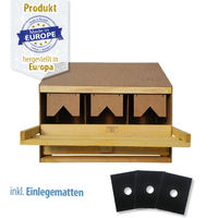 Produktbild von Breker Legenest Abrollnest für Hühner aus Holz mit 3 Abteilungen in Braun