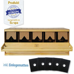 Breker Legenest aus Holz für Hühner und Wachteln mit 5 Abteilungen – Bild 1 von 8
