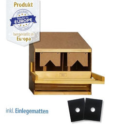 Breker Legenest für Hühner 2er Set aus Holz mit Nestmatten und Auffangwanne – Bild 1 von 7