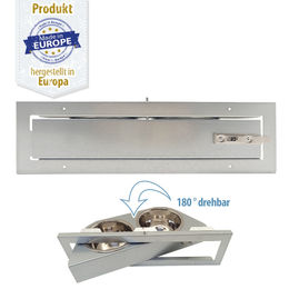 Breker Schwenkbare Futterstation aus Metall für Kaninchen mit 2x500 ml Näpfen in Silber – Bild 1 von 7
