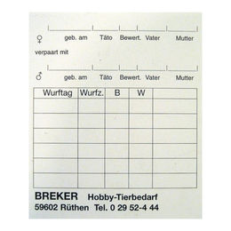 Produktbild von Breker Stallkarte klein 6 x 7 cm aus Papier weiß