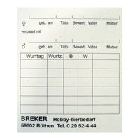 Produktbild von Breker Stallkarte klein 6 x 7 cm aus Papier weiß