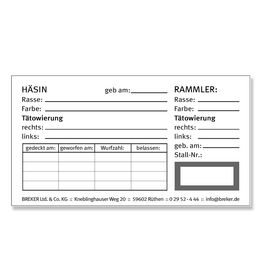 Produktbild von Breker Stallkarte mittel aus Metall Weiß 6 x 11 cm
