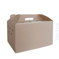 Produktbild von Breker Tiertransportbox für Kleintiere aus Pappe Braun 32 x 24 x 20 cm 10er Pack