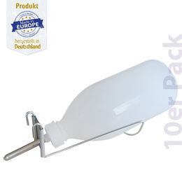 Produktbild von Breker Trinkflasche aus Kunststoff mit Edelstahl-Röhrchen gerade 0,5 Liter 10er Pack