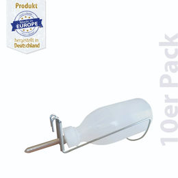 Produktbild von Breker Trinkflasche aus Kunststoff mit Edelstahl-Röhrchen gerade transparent 0,25 Liter 10er Pack