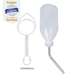 Produktbild von Breker Trinkflasche aus Kunststoff mit gebogenem Edelstahlröhrchen 0,25 Liter transparent weiß