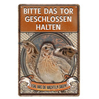 Produktbild von Breker Vintage Blechschild Wachtel Bitte das Tor geschlossen halten aus Metall in Braun