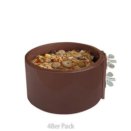 Produktbild von Breker Wandnapf rund aus Kunststoff für Kaninchen und Meerschweinchen Braun 500 ml 48er Pack
