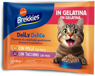 Brekkies Daily Delice Katzenfutter Adult Huhn und Truthahn in Gelee 4 x 85 g – Bild 1 von 1