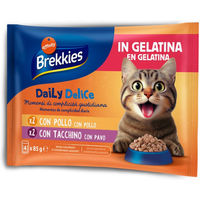 Produktbild von Brekkies Daily Delice Katzenfutter Adult Huhn und Truthahn in Gelee 4 x 85 g