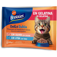 Produktbild von Brekkies Daily Delice Katzenfutter Adult Lachs & Thunfisch 4 x 85 g Beutel ohne Konservierungsstoffe