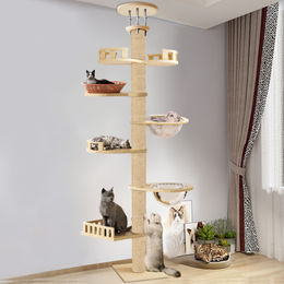 Bremen Katzenbaum höhenverstellbarer Kratzbaum aus Hanf beige groß – Bild 1 von 2