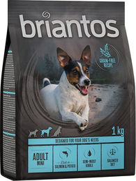 Produktbild von Briantos Adult Mini Hundefutter Lachs Getreidefrei Sensitive Kroketten 4 x 1 kg - 4 x 1 kg