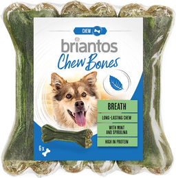Produktbild von Briantos Chew Bones Breath Kausnack für Hunde mit Minze und Spirulina aus Rind getreidefrei 330 g