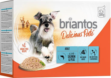 Produktbild von Briantos Delicious Paté Lachs für Katzen Adult Getreidefrei 48 x 100 g - 48 x 100 g