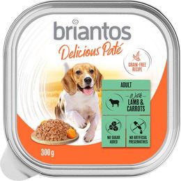 Produktbild von Briantos Delicious Paté Lamm und Karotten Getreidefrei Hund Adult 9 x 300 g - 9 x 300 g