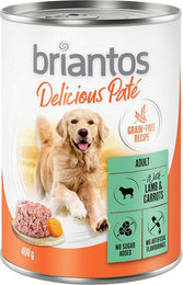 Produktbild von Briantos Delicious Paté Lamm und Karotten Hundefutter Adult Getreidefrei 6 x 400 g - 6 x 400 g