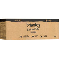 Produktbild von Briantos Delicious Paté Mixpaket für erwachsene Hunde Huhn Rind Lachs getreidefrei 44 x 100 g - 44 x 100 g