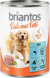 Briantos Delicious Paté Nassfutter für erwachsene Hunde mit Fisch, Lamm und Rind getreidefrei 6 x 400 g - 6 x 400 g – Bild 1 von 1