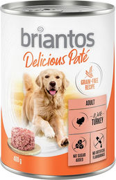 Produktbild von Briantos Delicious Paté Pute für erwachsene Hunde getreidefrei 6 x 400 g - 6 x 400 g