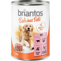 Produktbild von Briantos Delicious Paté Rind Hund Adult Getreidefrei 6 x 400 g - 6 x 400 g