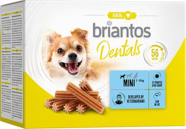 Briantos Dental Zahnpflege-Snacks für Hunde Mini ohne Zucker 2 x 56 Sticks – Bild 1 von 1
