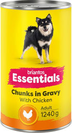 Briantos Essentials Chunks in Sauce Huhn Hund Adult 6 x 1240 g ohne Farb- und Aromastoffe ohne Konservierungsstoffe ohne Zucker – Bild 1 von 1