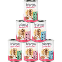 Produktbild von Briantos Hundefutter Mixpaket Chunks in Sauce Rind Lachs und Lamm Adult 24 x 415 g