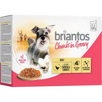 Produktbild von Briantos Hundefutter Stückchen in Sauce Huhn & Karotten Adult Getreidefrei 12 x 100 g