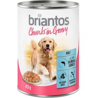 Produktbild von Briantos Hundefutter Stückchen in Sauce Lachs 6 x 415 g für Adult ohne Zucker und Konservierungsstoffe - 6 x 415 g