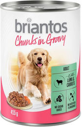 Produktbild von Briantos Hundefutter Stückchen in Sauce Lamm 24 x 415 g Adult ohne Zucker und Konservierungsstoffe - 24 x 415 g