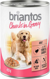 Produktbild von Briantos Hundefutter Stückchen in Sauce Pute und Karotten Adult 24 x 415 g - 24 x 415 g