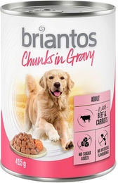 Produktbild von Briantos Hundefutter Stückchen in Sauce Rind und Karotten Adult 24 x 415 g - 24 x 415 g