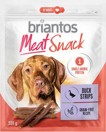 Produktbild von Briantos Meat Snacks Kausnack für Hunde Ente und Kaninchen getreidefrei Monoprotein 360 g - 2 x 180 g