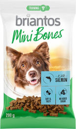 Produktbild von Briantos Mini Bones Belohnungssnack für Hunde mit Lachs ohne Zucker und Farbstoffe 400 g - 2 x 200 g