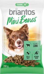 Produktbild von Briantos Mini Bones Belohnungssnack für Hunde mit Lamm ohne Zucker oder Aromastoffe 2 x 200 g - 2 x 200 g