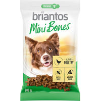Produktbild von Briantos Mini Bones Hund Belohnungssnack Geflügel ohne Zucker und Farbstoffe 400 g - 2 x 200 g
