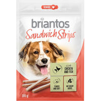Produktbild von Briantos Sandwich Strips Belohnungssnack für Hunde mit Kabeljau 4 x 100 g