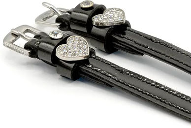 Produktbild von Bridlery Lovely Bling Sattelgurt für Pferde aus Leder in Schwarz
